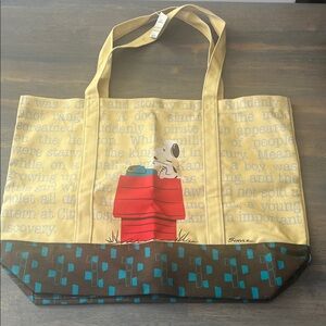 PEANUTS SNOOPY Hallmark Yellow canvas Tote Bag rate NWT PURSE